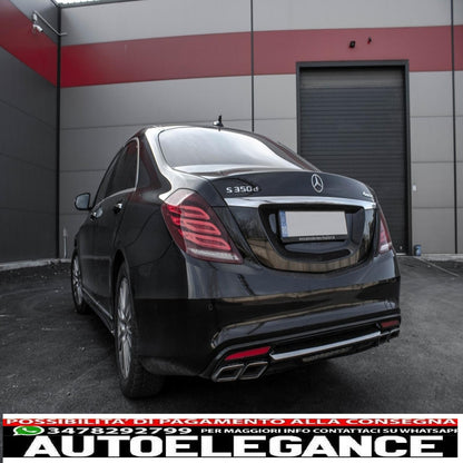 body kit suitable for mercedes s class w222 sport line package (2013-06.2017) s63 design with black exhaust tips