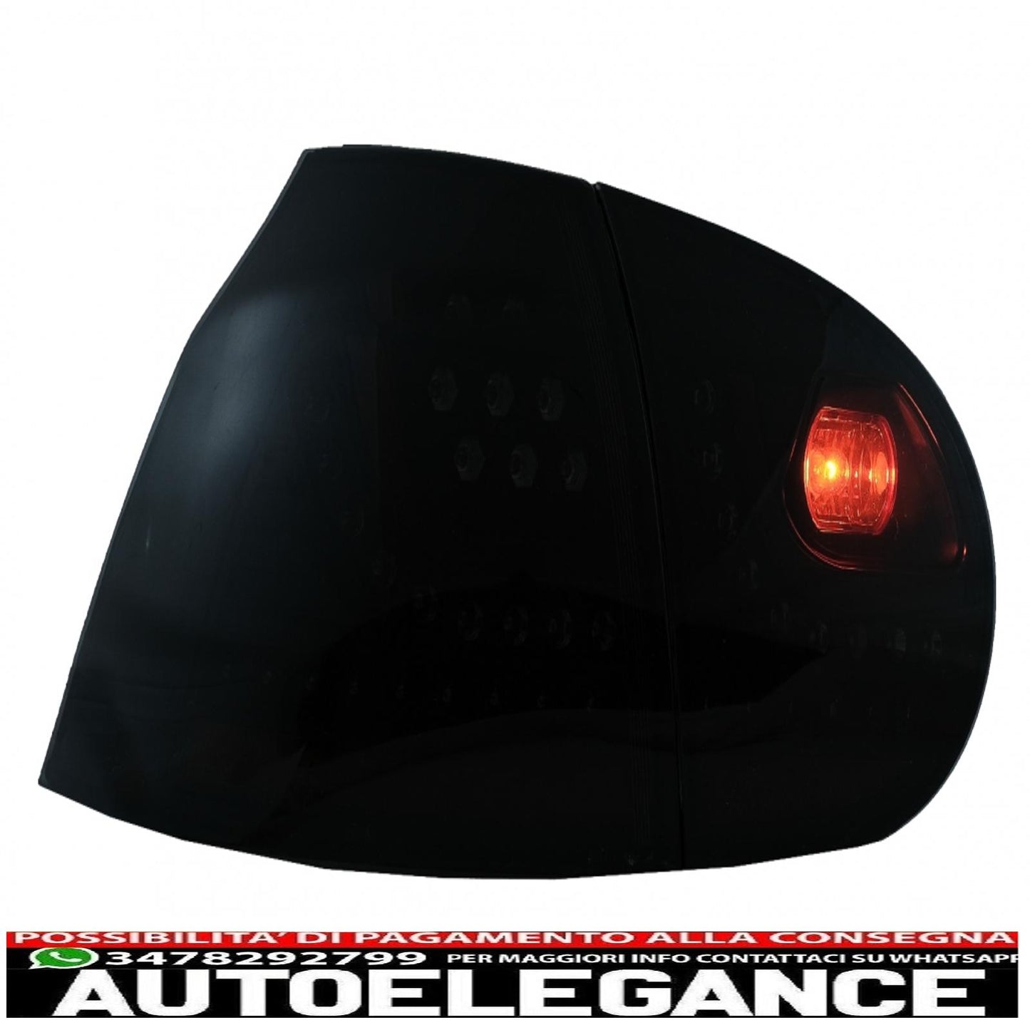 Dynamic Smoke Extreme Black LED Rear Lights with Rear Bumper Extension and Side Skirts Suitable for VW Golf 5 (2004-2007) GTI Design
