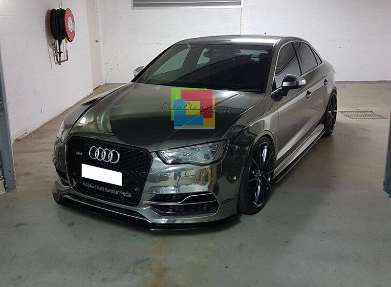 LOOK S3 RS3 FOR AUDI A3 8V 12-16 HONEYCOMB FOG LIGHT GRILLS WITH CHROME EDGE 