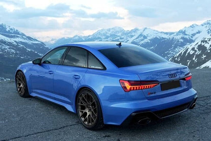 PARAURTI POSTERIORE ADATTO PER AUDI A6 C8 4K 2018+ LOOK RS6 DESIGN SPORTIVO