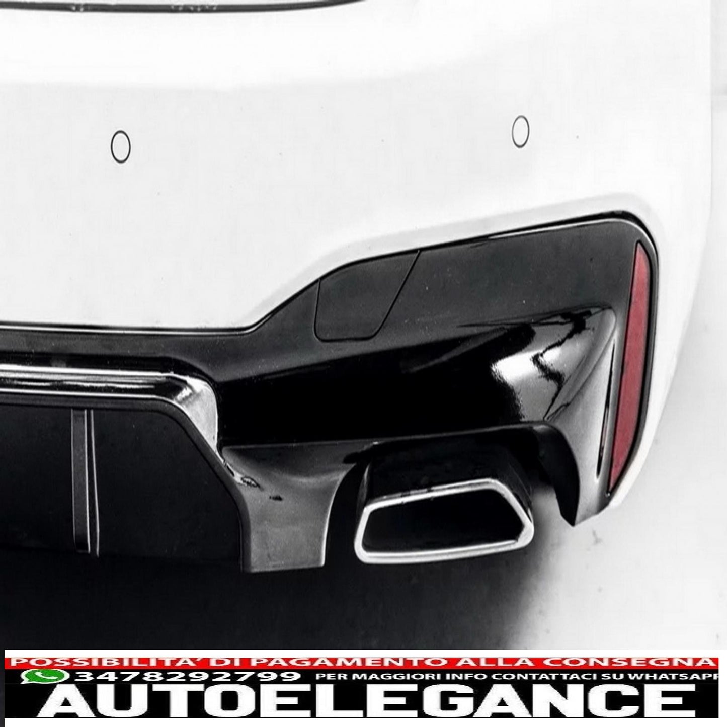 diffusore per paraurti posteriore adatto per BMW Serie 5 G30 G31 Limousine Touring (2017-up) M5 Design Piano Black