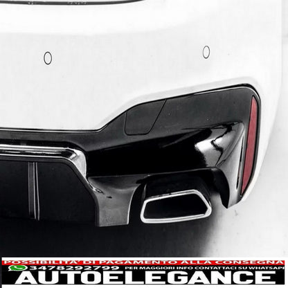 diffusore per paraurti posteriore adatto per BMW Serie 5 G30 G31 Limousine Touring (2017-up) M5 Design Piano Black