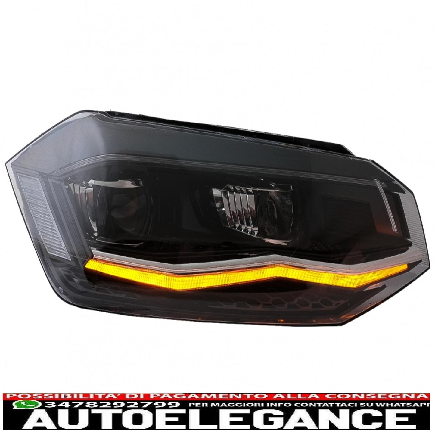full led headlights suitable for vw polo aw mk6 (2018-2020) with dynamic ignition and sequential cornering lights 