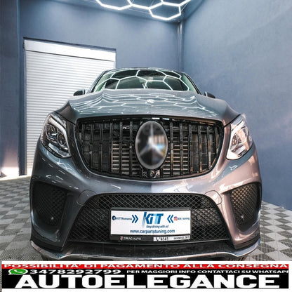 front grille suitable for mercedes gle coupe c292 (2015-2018) gle w166 suv (2015-2018) gt-r panamericana piano black design