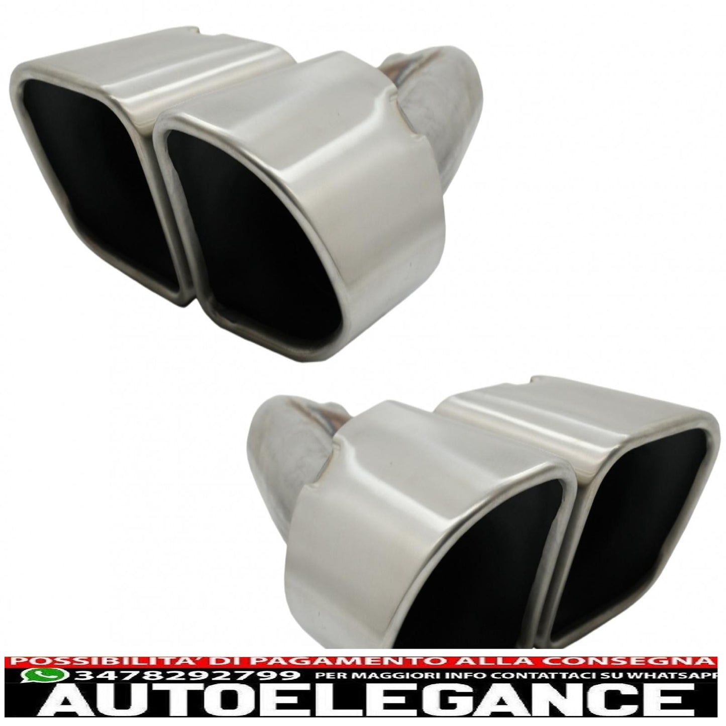 dual exhaust tips exhaust tips suitable for porsche cayenne 92a facelift (10/2014-2017) turbo design 