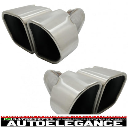 dual exhaust tips exhaust tips suitable for porsche cayenne 92a facelift (10/2014-2017) turbo design 