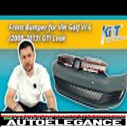 front bumper with led headlights drl cornering light sliding chrome suitable for vw golf vi 6 (2008-2013) gti u design 
