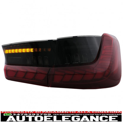Full LED rear lights suitable for bmw 3 series g20 g28 m3 g80 sedan (2018-2022) smoke red with dynamic sequential turning light