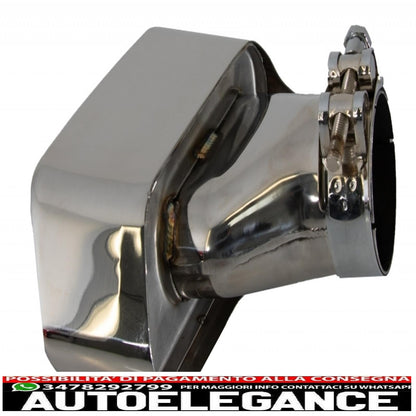 diffusore d'aria a doppia uscita adatto per bmw f10 f11 berlina touring serie 5 (2011-2017) 550i design con terminali di scarico quadrati