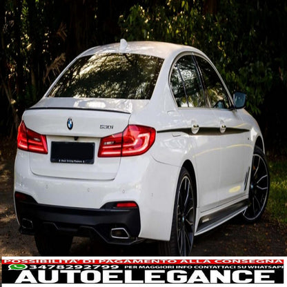 Rear bumper diffuser suitable for bmw 5 series g30 g31 limousine touring (2017-up) m performance design piano black