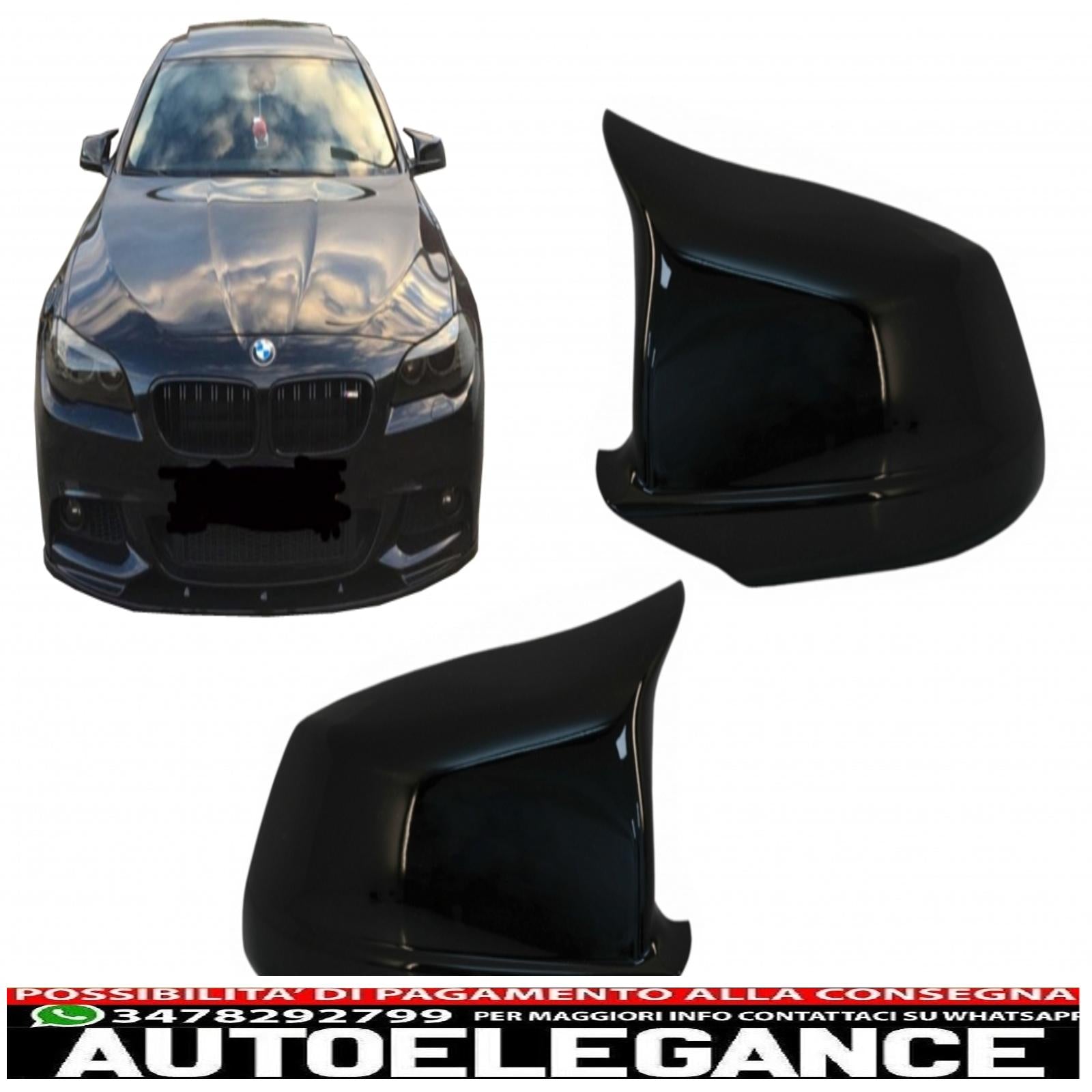 Calotte specchietti adatte per BMW Serie 5 F10 F11 F18 Non LCI (07.2010-2013) Piano Black M Design AUTOELEGANCERICAMBI