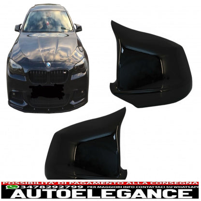 Calotte specchietti adatte per BMW Serie 5 F10 F11 F18 Non LCI (07.2010-2013) Piano Black M Design AUTOELEGANCERICAMBI