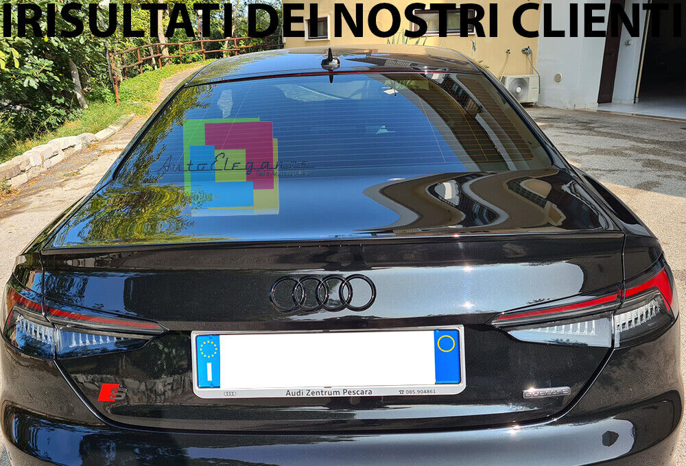 SPOILER BAGAGLIAIO ADATTO PER AUDI A5 F5 COUPE CABRIO 2017+ LOOK NERO LUCIDO