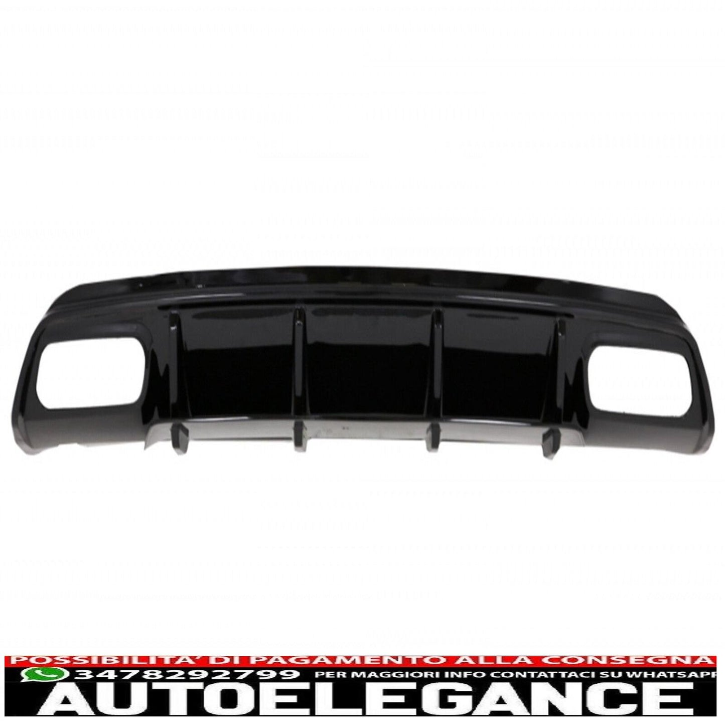 Diffusore Posteriore Nero per Mercedes A W176 12-15 A45 Look Marmitta Punte Cromate-mostra il titolo originaleTesto originaleRear Diffuser Black for Mercedes A W176 12-15 A45 Look Muffler Tips Chrome
