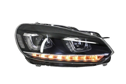 Fari anteriori per VW Golf 6 VI 08-13 LED 3D DRL U-Golf 7 Look Light Flowing Flowing