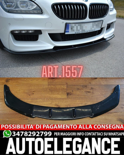 SPLITTER ADATTO PER BMW SERIE 6 F06 2013-2015 MSPORT LOOK NERO LUCIDO