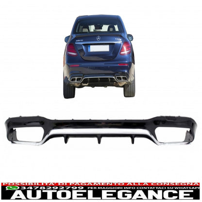 diffusore posteriore adatto per mercedes classe e w213 (2016-2019) e63 design edizione cromata