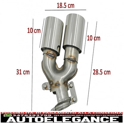 diffusore paraurti posteriore pianoforte nero con terminali di scarico cromati adatti per bmw serie 5 g30 g31 limousine touring (2017-2020) design m5