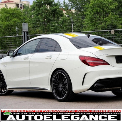 set of side and top stickers for bonnet, roof and tailgate, matt yellow, suitable for Mercedes CLA W117 C117 X117 (13-16) W176 (12-18) A45 design edition 1 