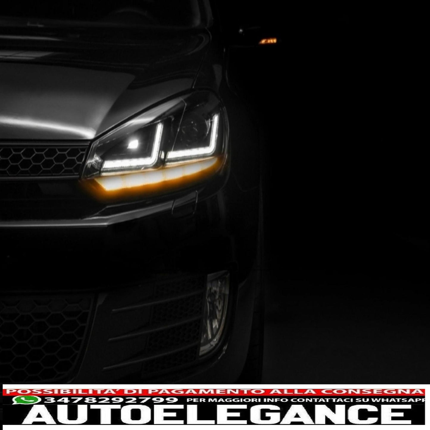 griglia anteriore adatta per vw golf vi (2008-2012) con fari allo xeno osram led luci di svolta sequenziali dinamiche design r20