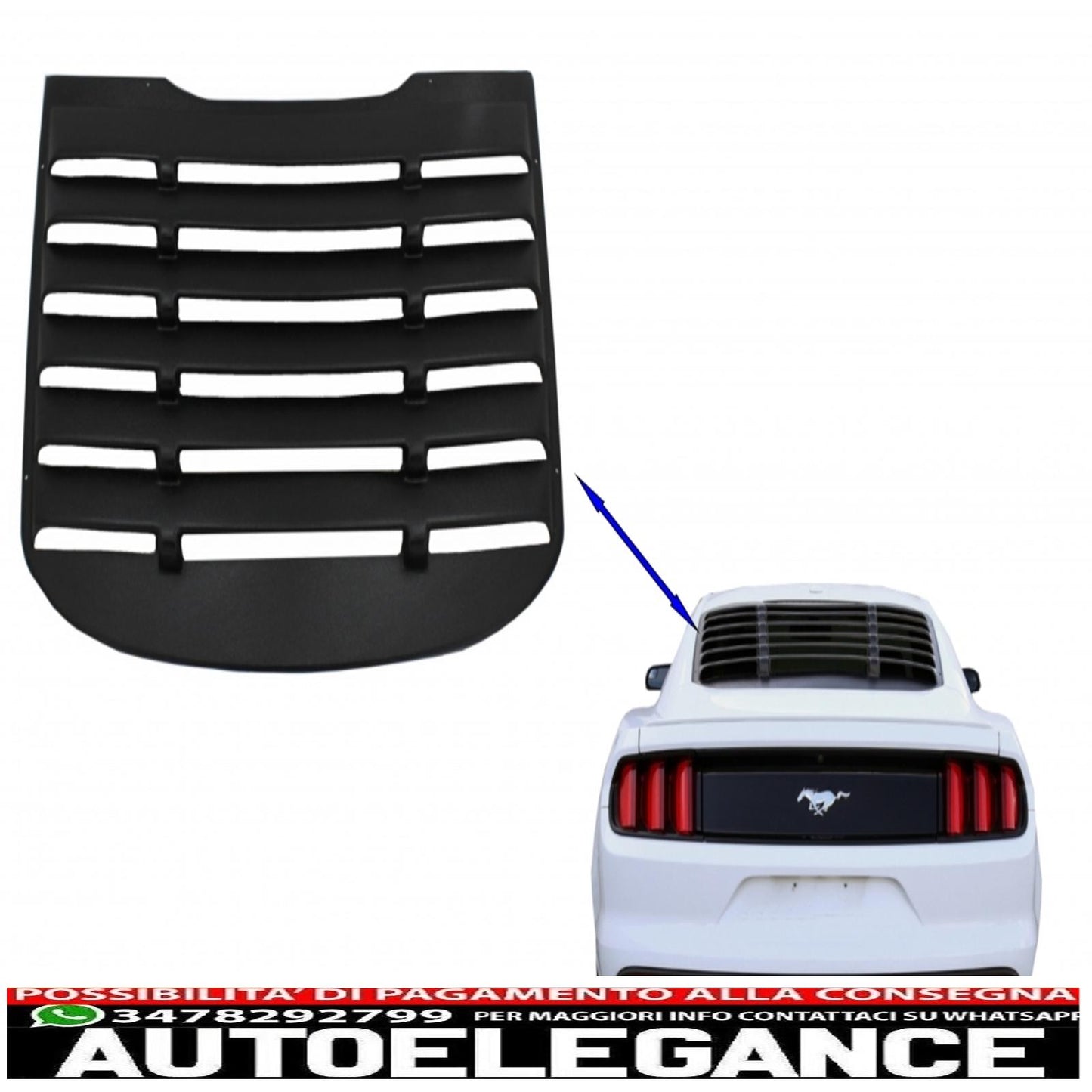 alette del lunotto posteriore adatte per Ford Mustang MK6 VI sesta generazione (2015-2019) copertura parasole AUTOELEGANCERICAMBI
