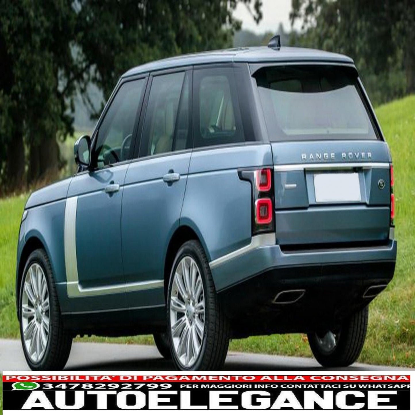 rear bumper with exhaust tips suitable for range rover vogue iv l405 (2013-2017) facelift update 2018+ svo design 