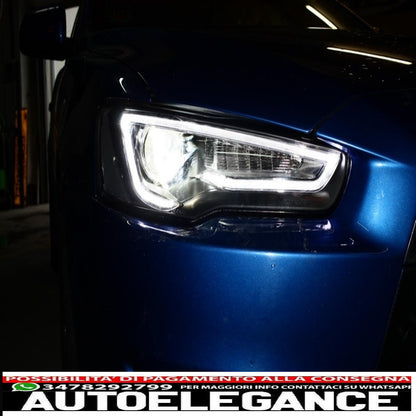 led drl headlights suitable for mitsubishi lancer (2007-2017) double projector dynamic sequential signal 