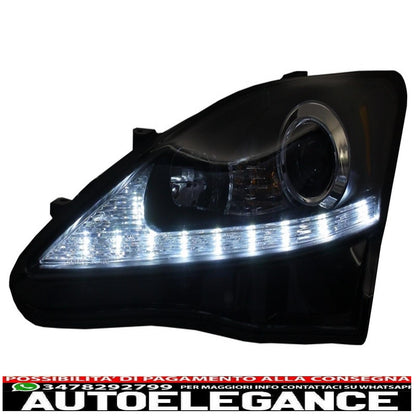 led drl headlights dynamic turn signals suitable for lexus is xe20 (2006-2013) black edition 