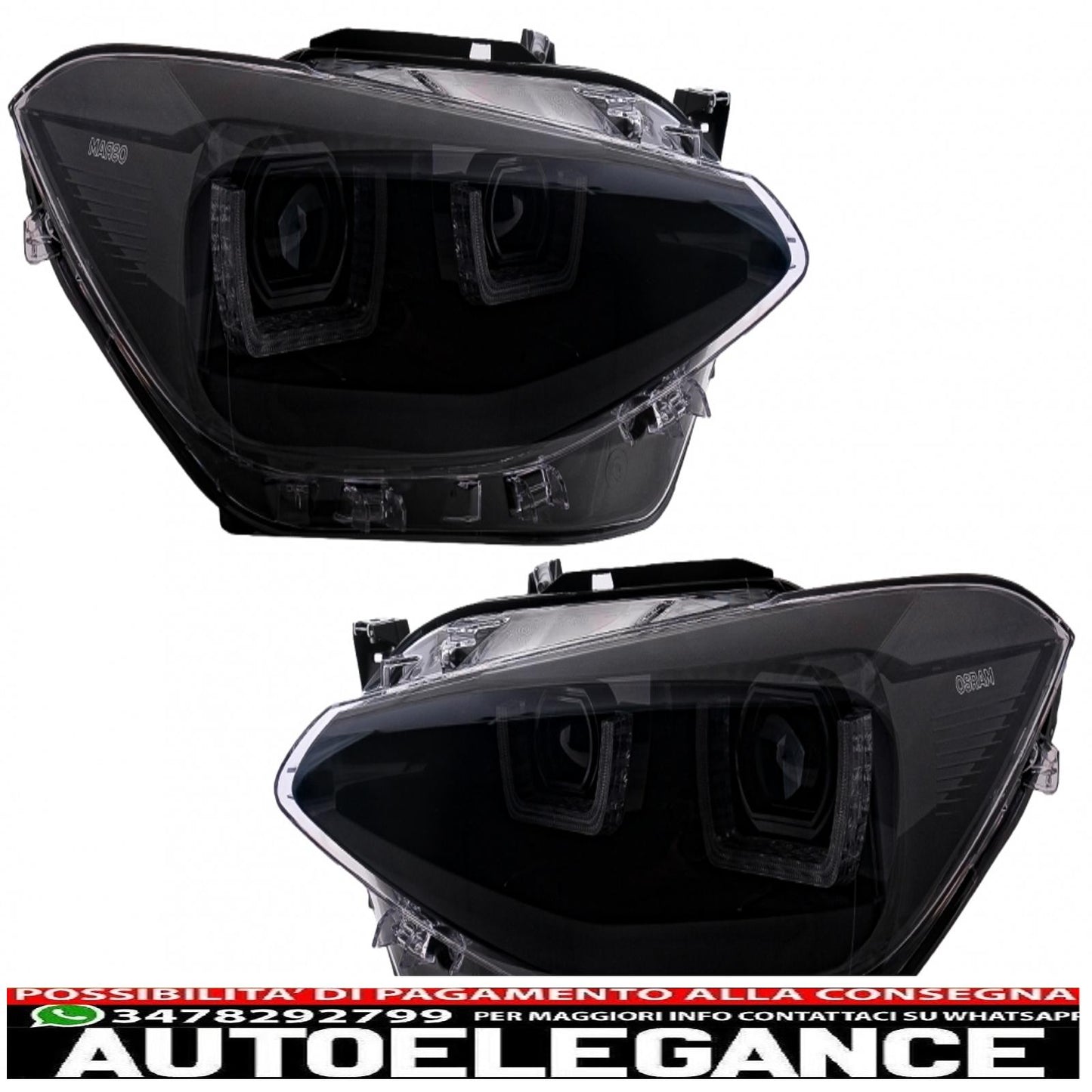 osram ledriving full led headlights suitable for bmw serie 1 f20 f21 (06.2011-03.2015) with direction indicators on the mirrors osram full ledriving dynamic sequential cornering lights