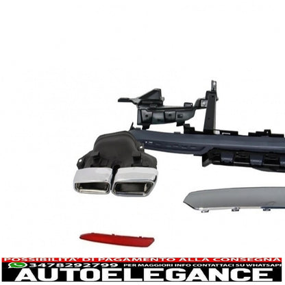 Body kit diffuser bumper suitable for mercedes s class w222 sport line package (2013-06.2017) exhaust muffler tips design s63 