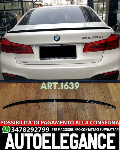 SPOILER ADATTO PER BMW SERIE 5 G30 2017+ LOOK MSPORT NERO LUCIDO DESIGN SPORTIVO