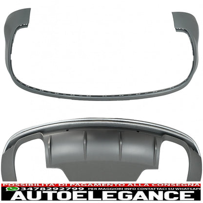 Diffusore mantovana paraurti posteriore con terminali marmitta di scarico adatto per audi q5 8r (2009-2016) grigio platino cromato