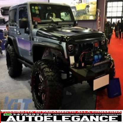 montaggio della griglia centrale griglia anteriore adatta per jeep wrangler / rubicon jk (2007-2017) design arrabbiato uccello nero pianoforte con fari bi-xeno nascosti