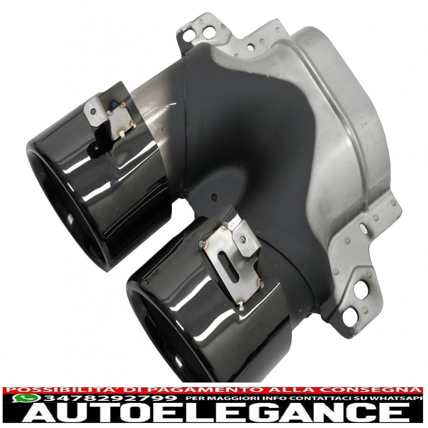 Diffusore mantovana per paraurti posteriore doppia uscita con terminali di scarico adatto per mercedes classe c c205 a205 coupe cabriolet (2014-2019) c43 design night package