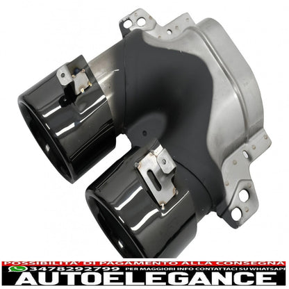 Diffusore mantovana per paraurti posteriore doppia uscita con terminali di scarico adatto per mercedes classe c c205 a205 coupe cabriolet (2014-2019) c43 design night package