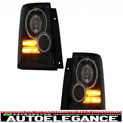 Rear Bumper with LED Tail Lights Black Suitable for Land Range Rover Sport L320 (2005-2013) Autobiography Design