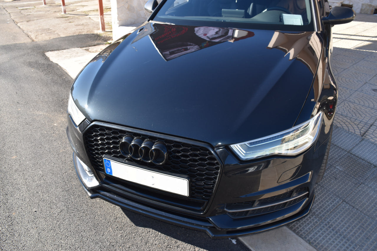 SPLITTER ANTERIORE ADATTO PER AUDI A6 4G C7 LOOK NERO LUCIDO DESIGN SPORTIVO