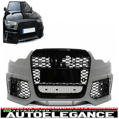 paraurti anteriore con griglia centrale adatto per audi a6 c7 4g (2011-2015) design rs6