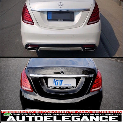 Air Diffuser Exhaust Muffler Tips Fit For Mercedes S Class W222 Sport Line Package (2013-06.2017) S65 Design