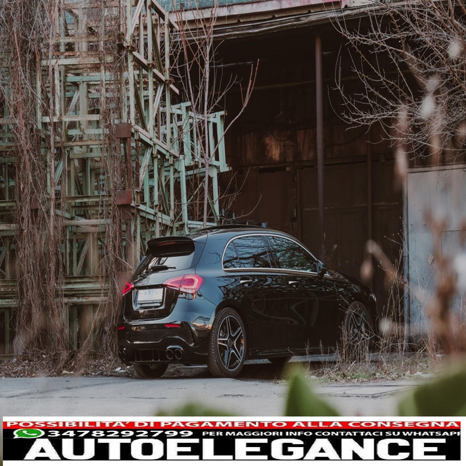 Alette paraurti posteriori flics alette laterali adatte per mercedes classe a w177 (04.2018-up) hatchback a35 design black edition AUTOELEGANCERICAMBI