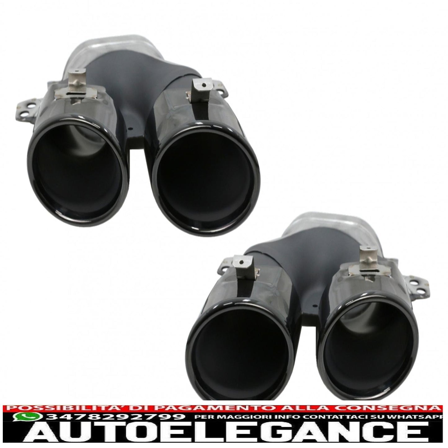 Diffusore del paraurti posteriore con terminali di scarico adatti per mercedes classe c w205 s205 sport line (2014-2020) c43 design night package