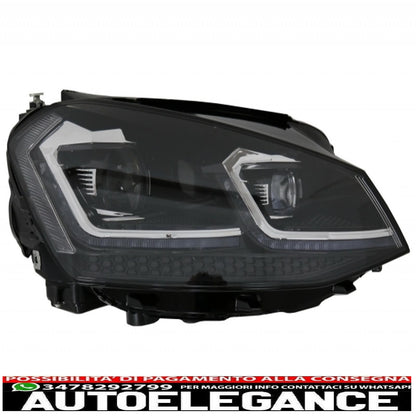 complete body kit with led headlights look g7.5 dynamic sequential cornering lights bi-xenon look suitable for vw golf 7 vii (11/2012-07/2017) r design