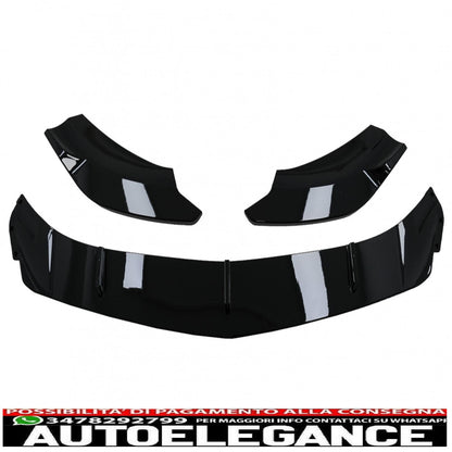 Front bumper spoiler lip suitable for mercedes a-class w177 v177 sport-line / a35 (2018-up) piano black 