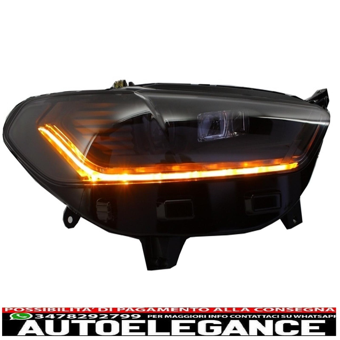 led drl headlights suitable for ford mondeo mk5 (2013-2016) black dynamic and smooth sequential cornering lights 