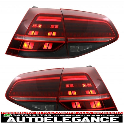 diffusore d'aria per paraurti posteriore con luci posteriori a LED luci di svolta dinamiche sequenziali rosso ciliegia scuro adatto per vw golf 7.5 vii (2017-up) look gti