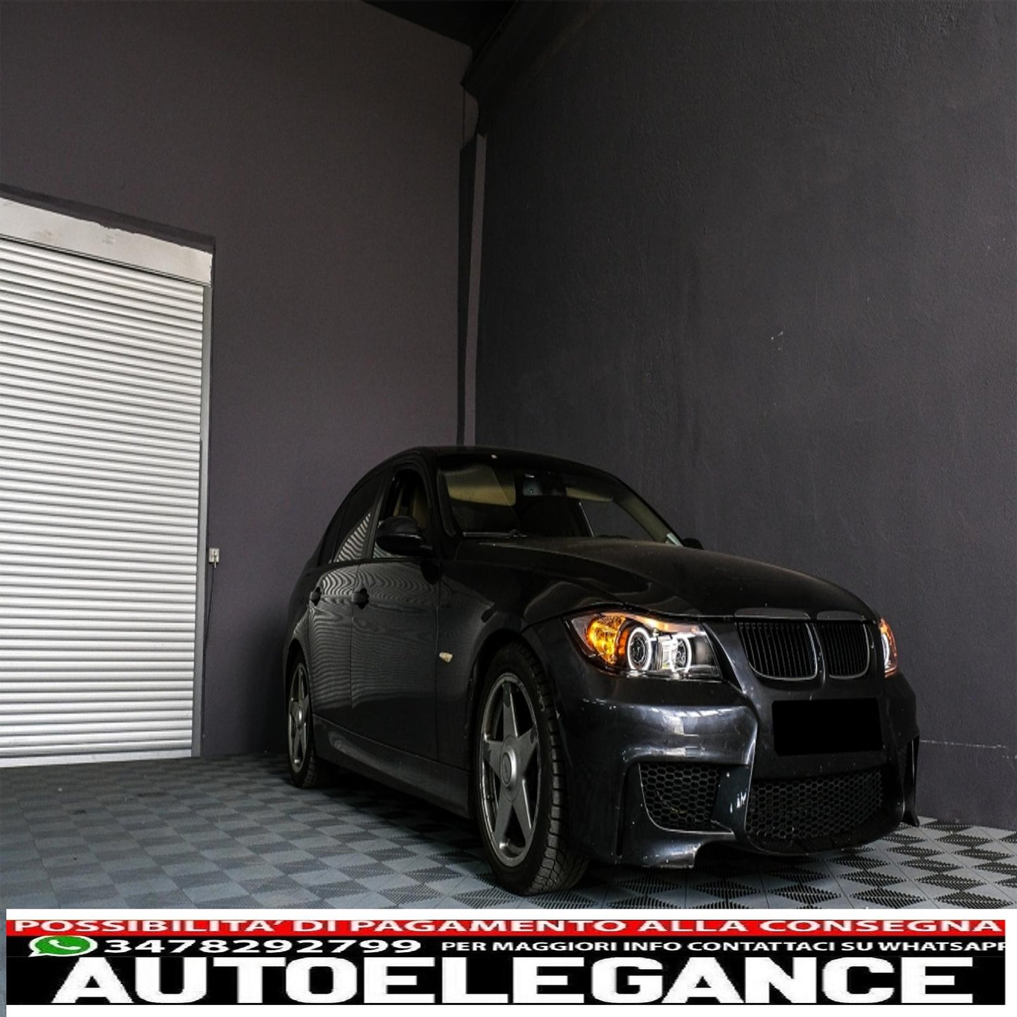 headlights suitable for bmw 3 series e90 sedan e91 touring (03.2005-08.2008) angel eye 2 black halo rims 