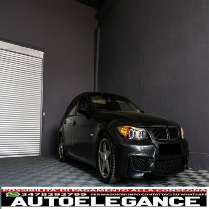 headlights suitable for bmw 3 series e90 sedan e91 touring (03.2005-08.2008) angel eye 2 black halo rims 
