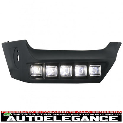 front bumper skid plate off-road package underride protection front bumper spoiler led drl extension suitable for mercedes g-class w463 (1989-2017) matt black design edition 