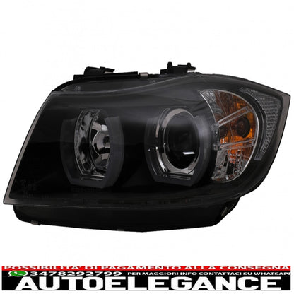 u-led 3d xenon headlights suitable for bmw 3 series e90 limousine e91 touring (03.2005-08.2008) left black