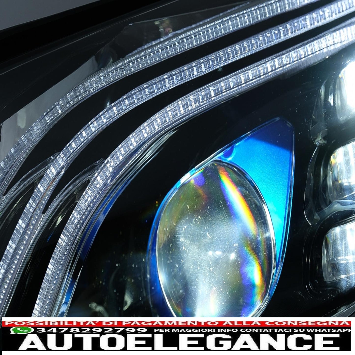 fari anteriori full led adatti per mercedes classe c w205 s205 (2014-2020) design w222 con guida a sinistra